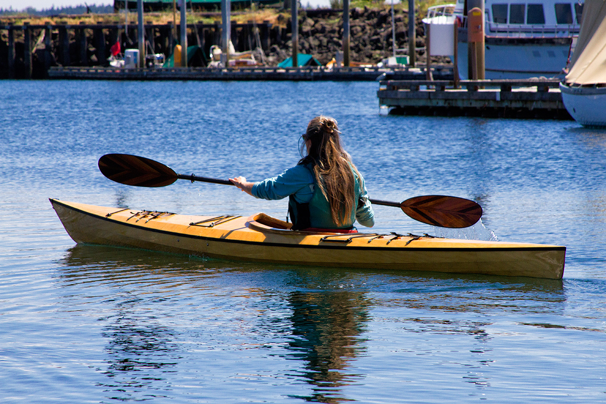 Test paddling at Pygmy Kayaks